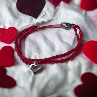 Red double braid heart