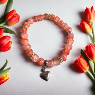 Cracked glass orange heart