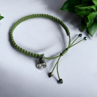 Box Braid Green Bell Bracelet